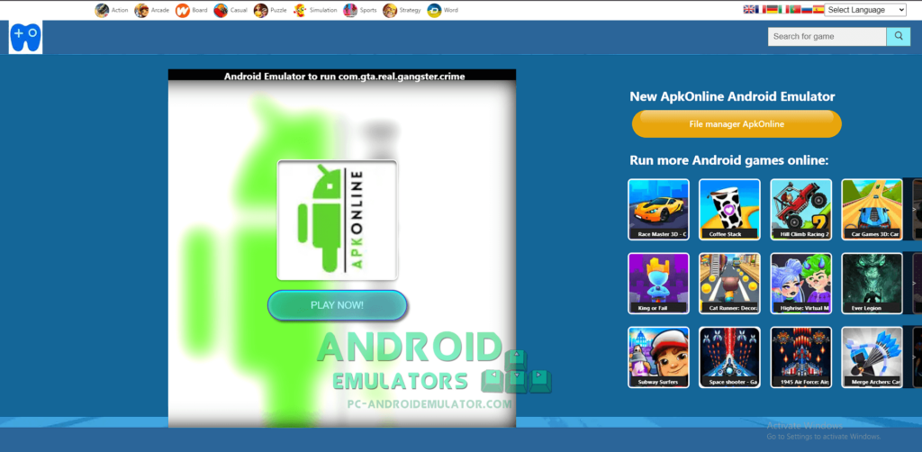 ApkOnline Android Emulator